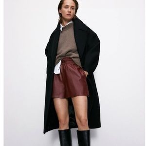 Zara high waisted faux leather shorts